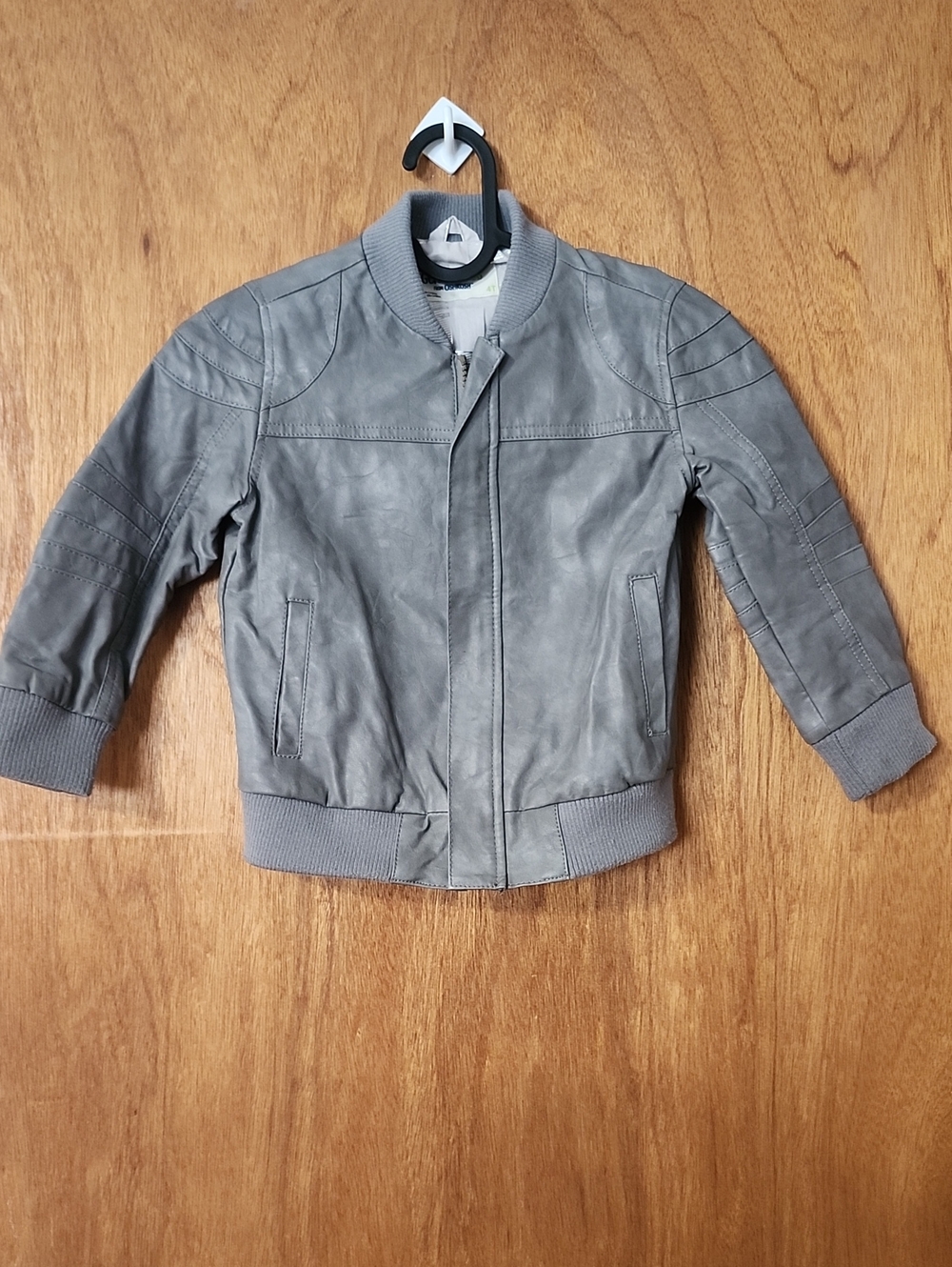 Kids 4T Grey Bomber Jacket - Casual Ribbed Collar